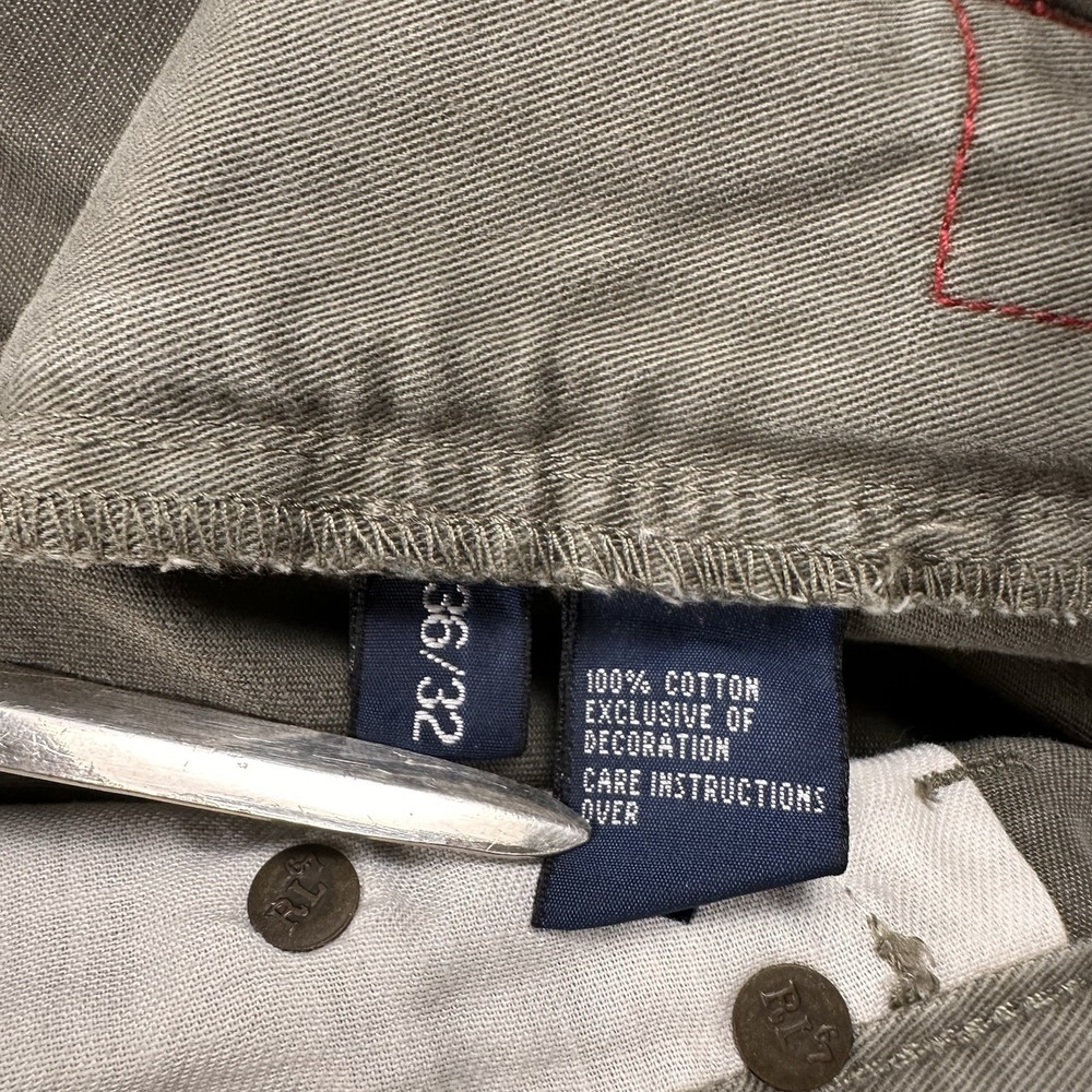 Polo Ralph Lauren 650 Straight Leg Pants Men's 36x32 Green Cotton Chino Travel - Picture 15 of 16